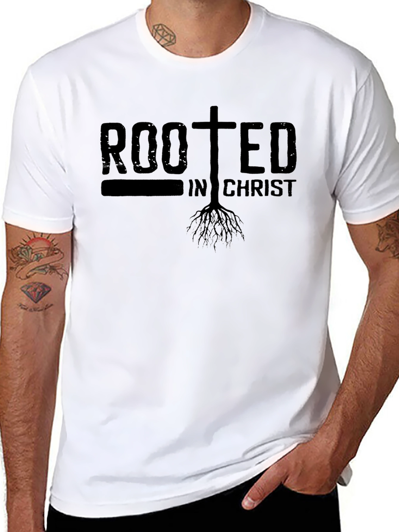 Rooted in Christ T-Shirt - Christian Faith Tee