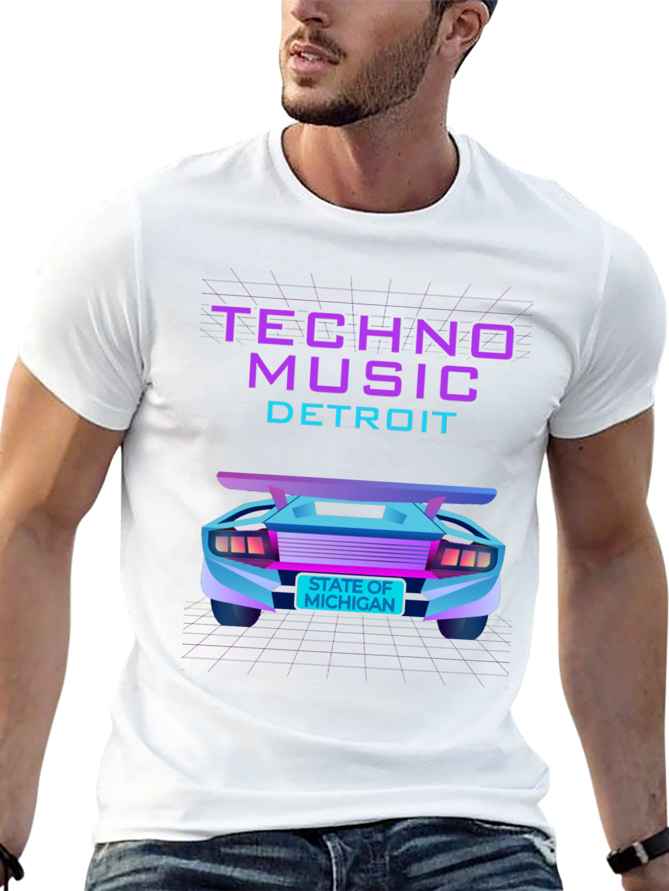Techno Music Detroit T-Shirt - Retro Car Design