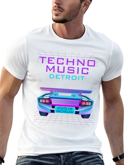 Techno Music Detroit T-Shirt - Retro Car Design
