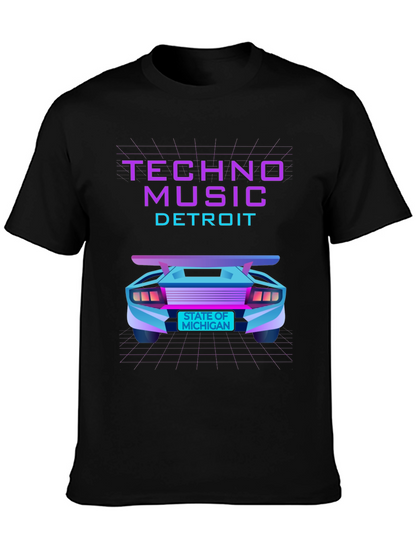 Techno Music Detroit T-Shirt - Retro Car Design