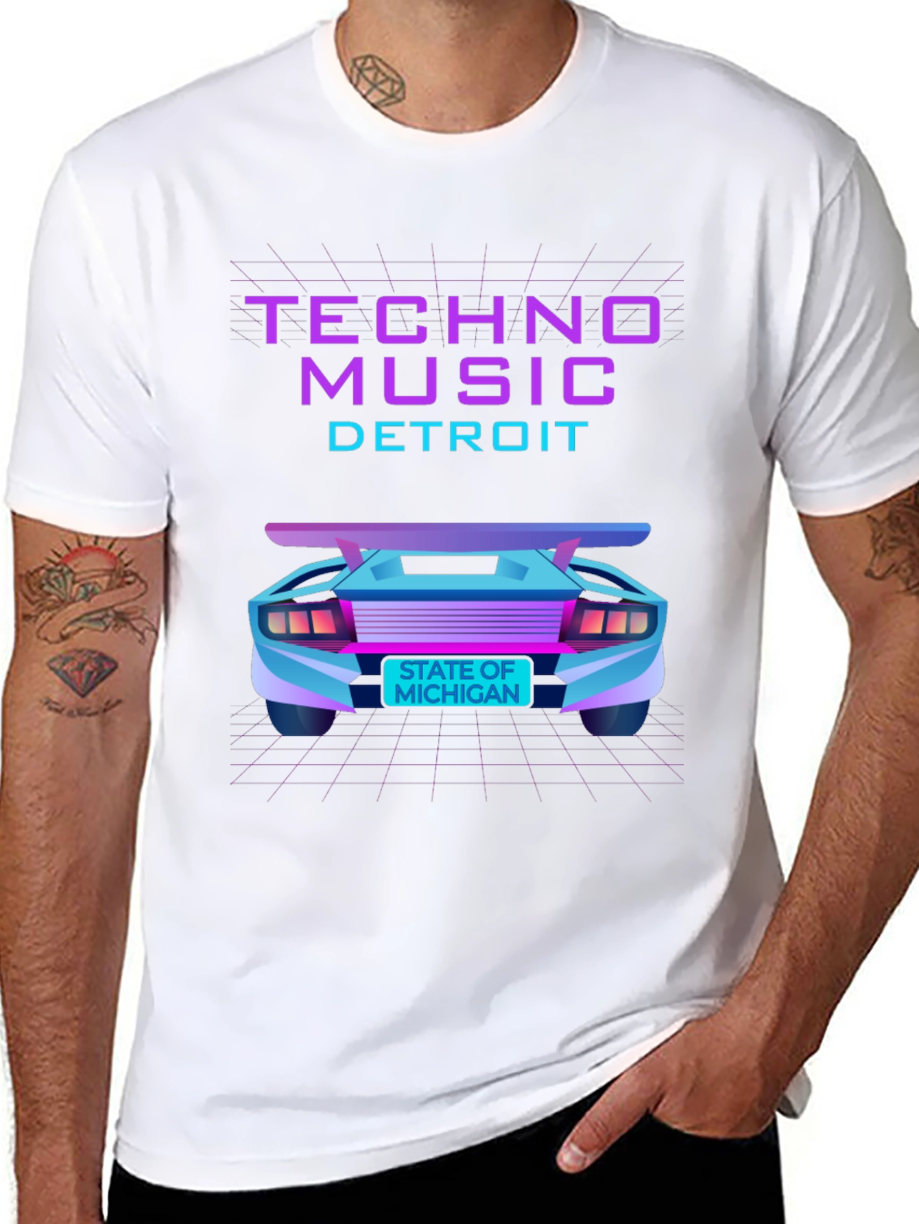 Techno Music Detroit T-Shirt - Retro Car Design