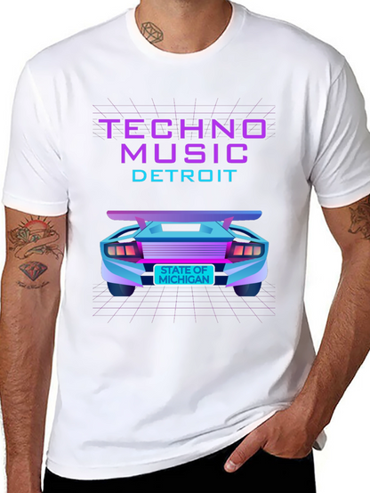 Techno Music Detroit T-Shirt - Retro Car Design