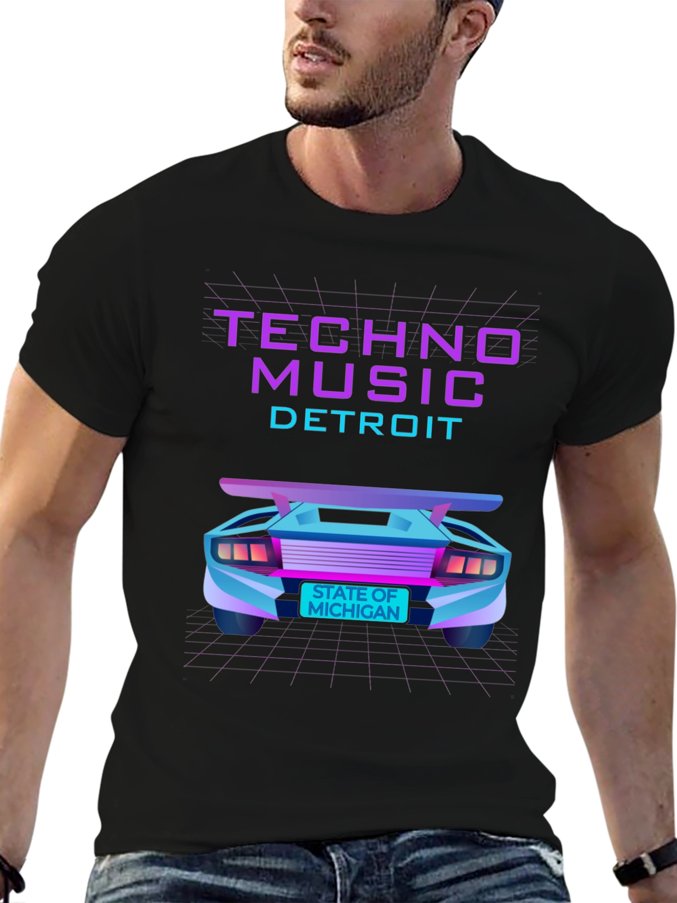 Techno Music Detroit T-Shirt - Retro Car Design