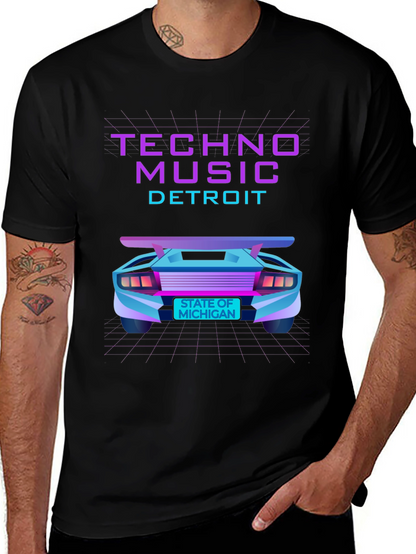 Techno Music Detroit T-Shirt - Retro Car Design