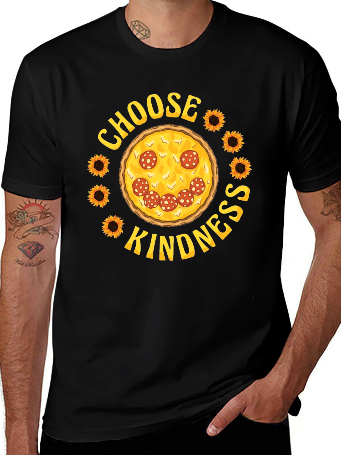 Choose Kindness Pizza Graphic T-Shirt