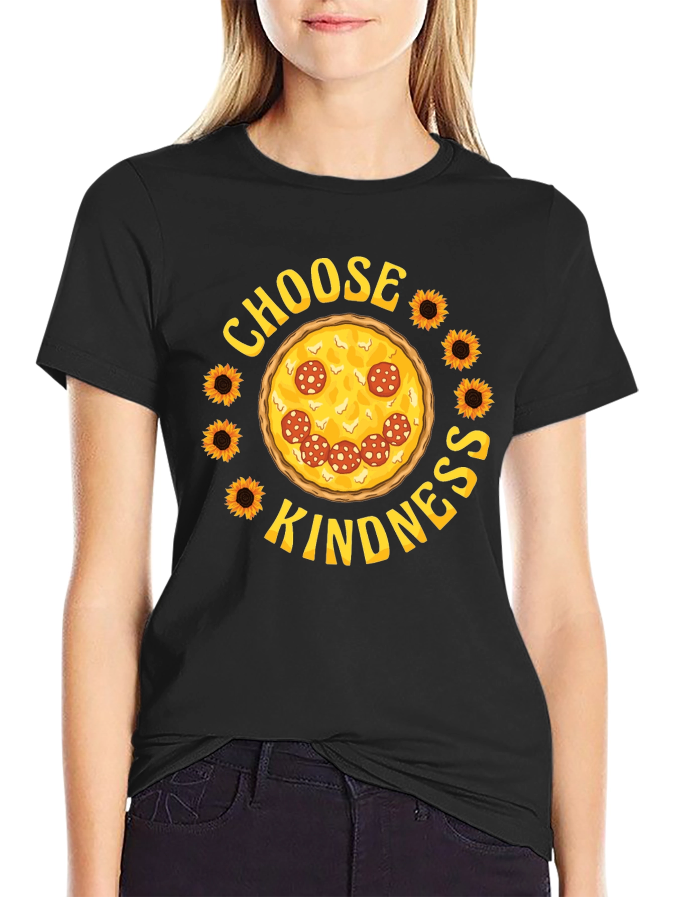 Choose Kindness Pizza Graphic T-Shirt