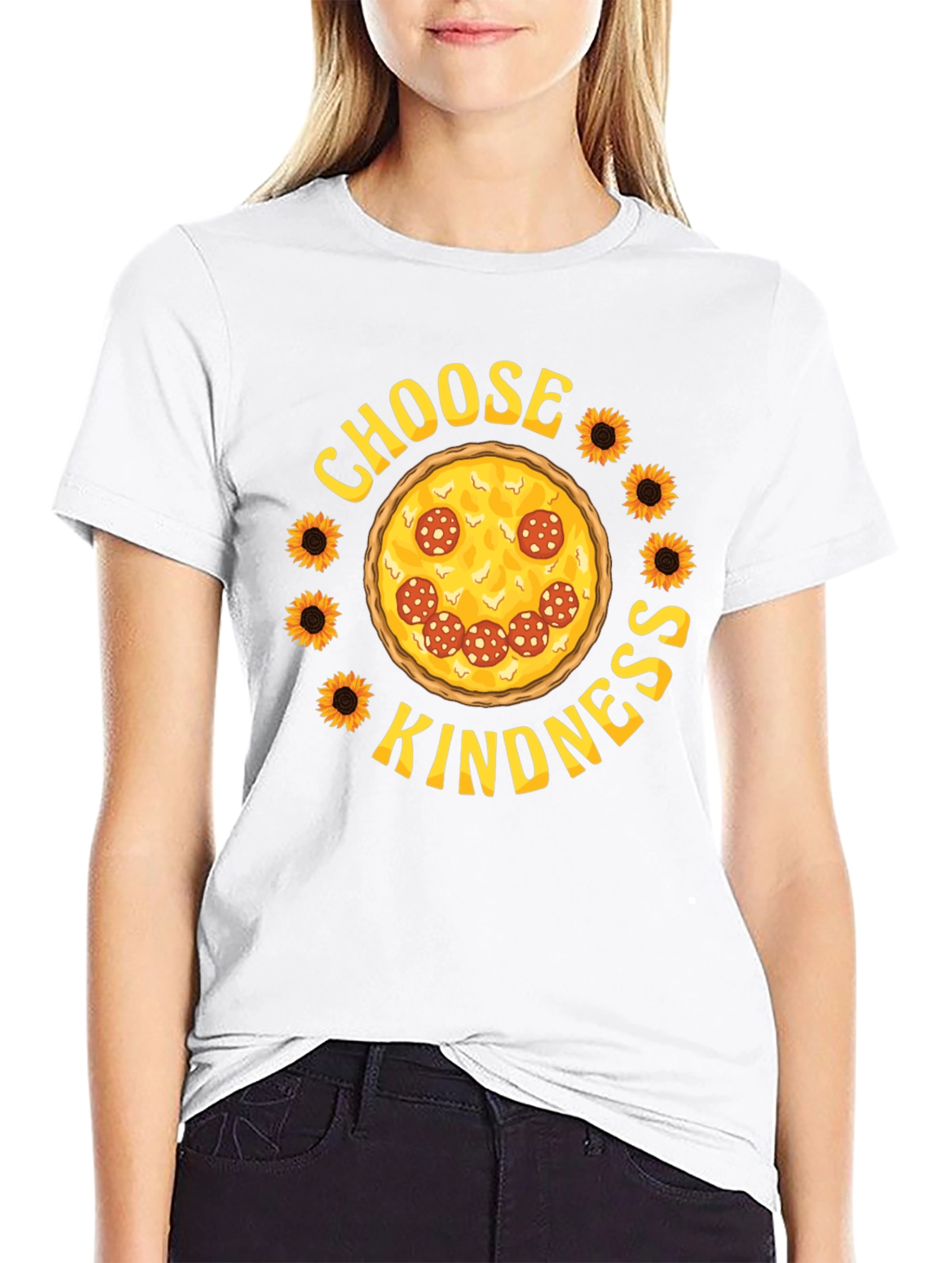 Choose Kindness Pizza Graphic T-Shirt