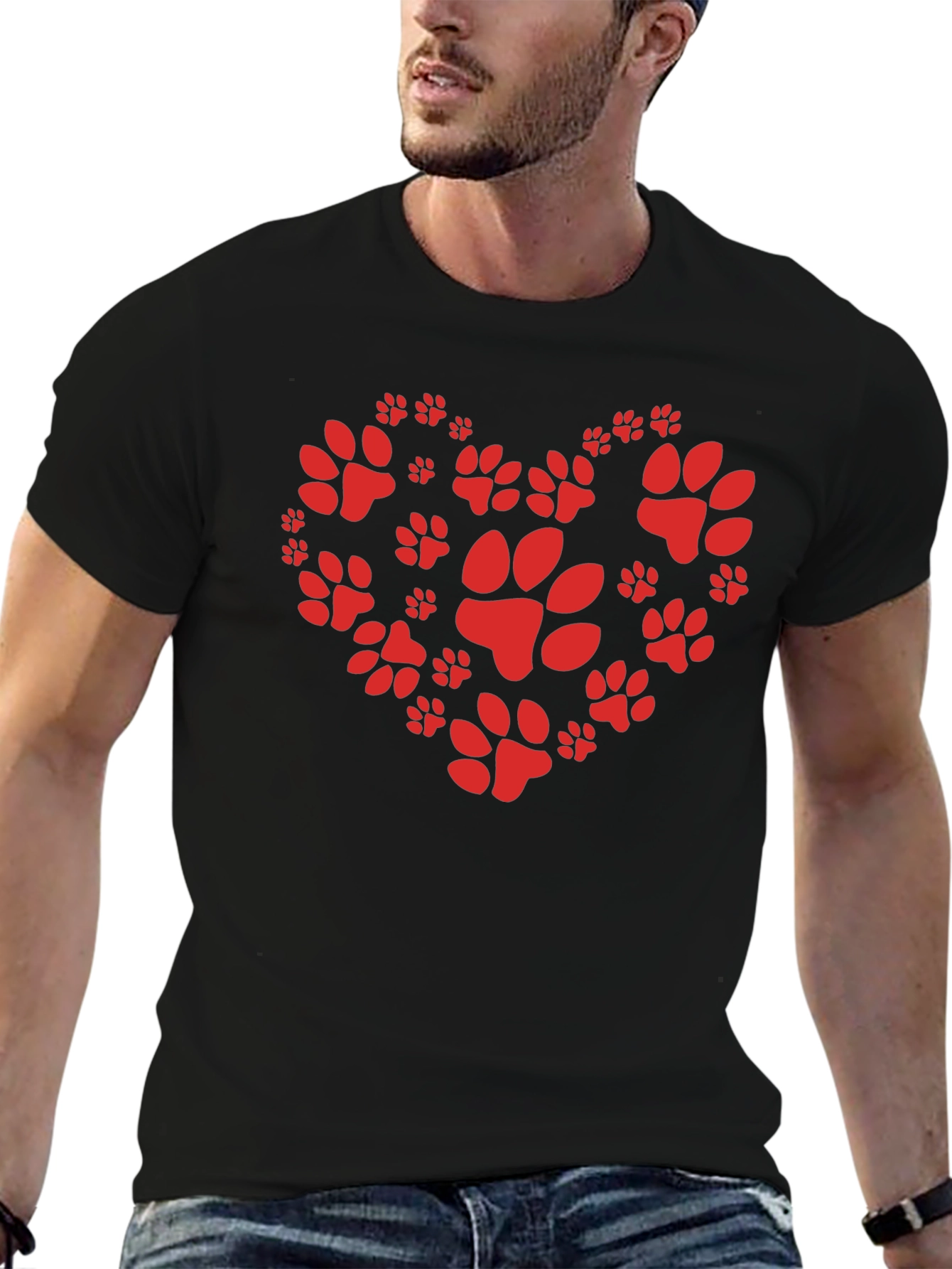 Paw Print Heart T-Shirt - Animal Lover Tee