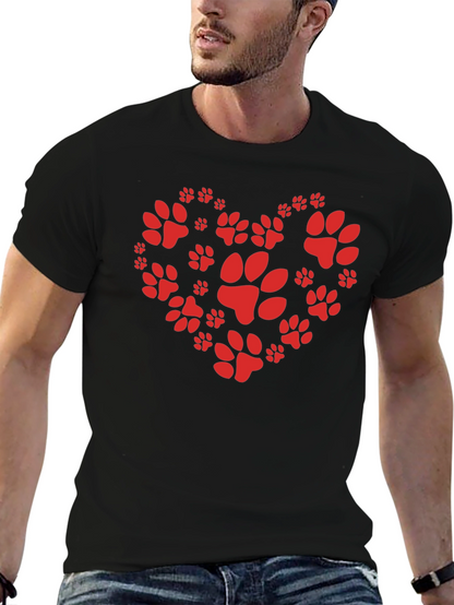 Paw Print Heart T-Shirt - Animal Lover Tee