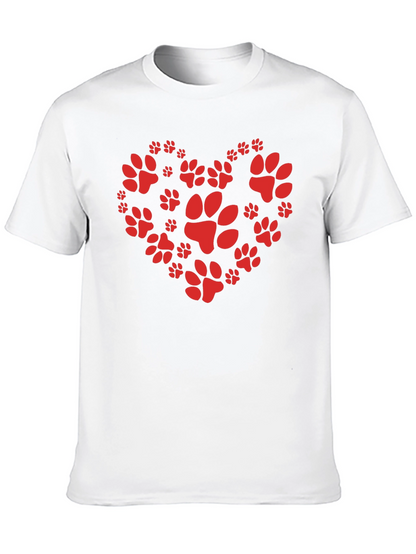 Paw Print Heart T-Shirt - Animal Lover Tee