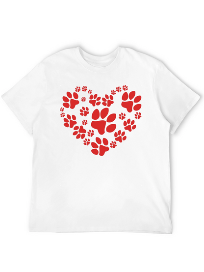 Paw Print Heart T-Shirt - Animal Lover Tee