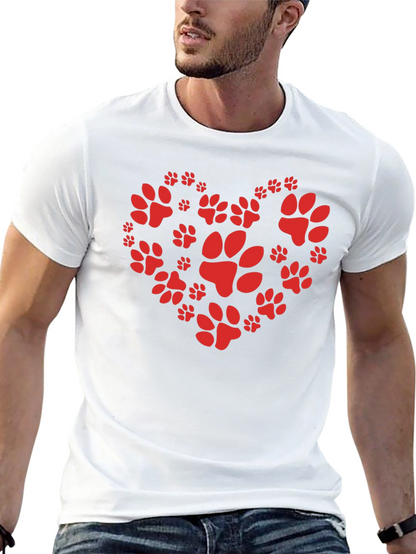 Paw Print Heart T-Shirt - Animal Lover Tee