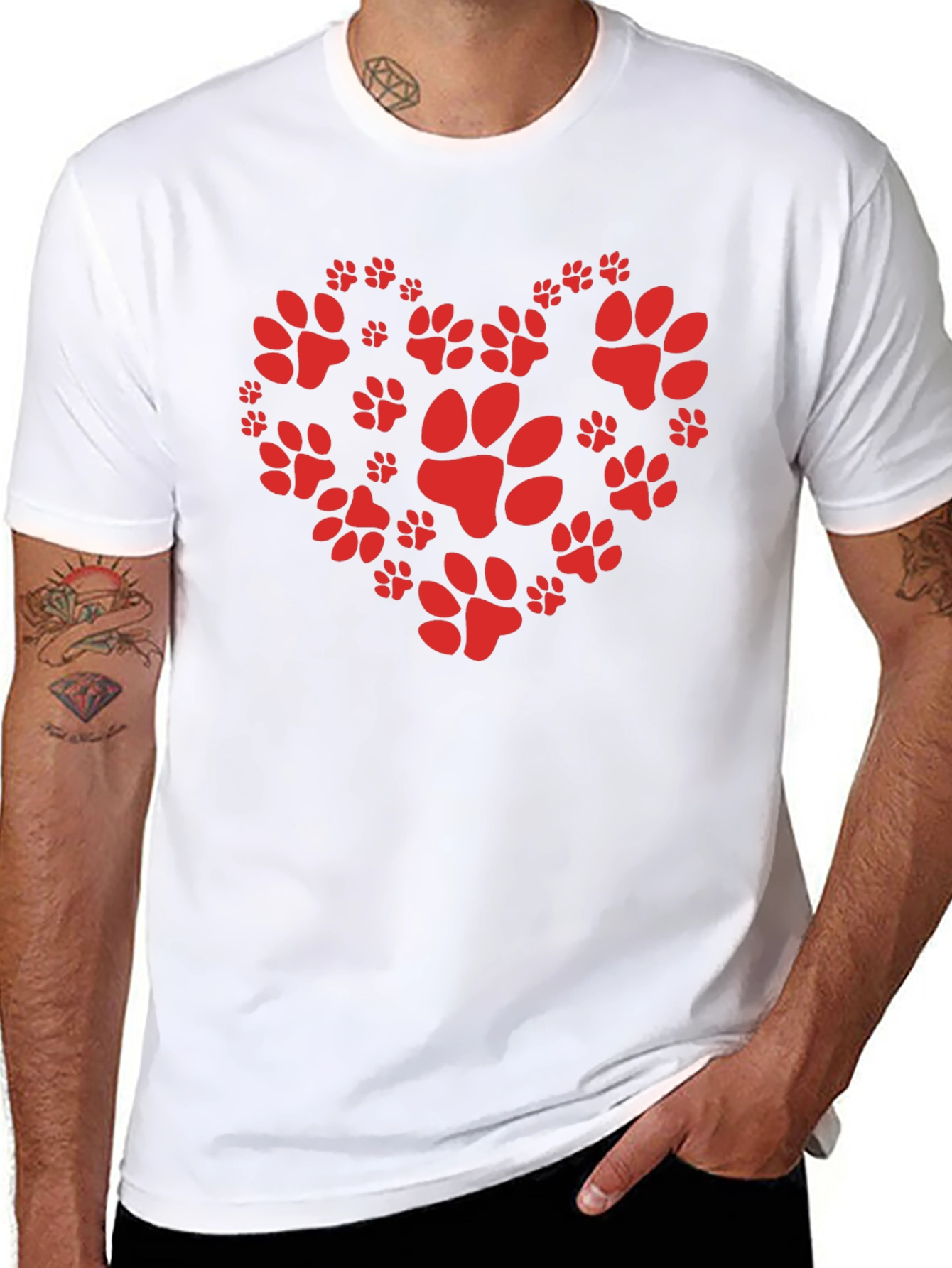 Paw Print Heart T-Shirt - Animal Lover Tee