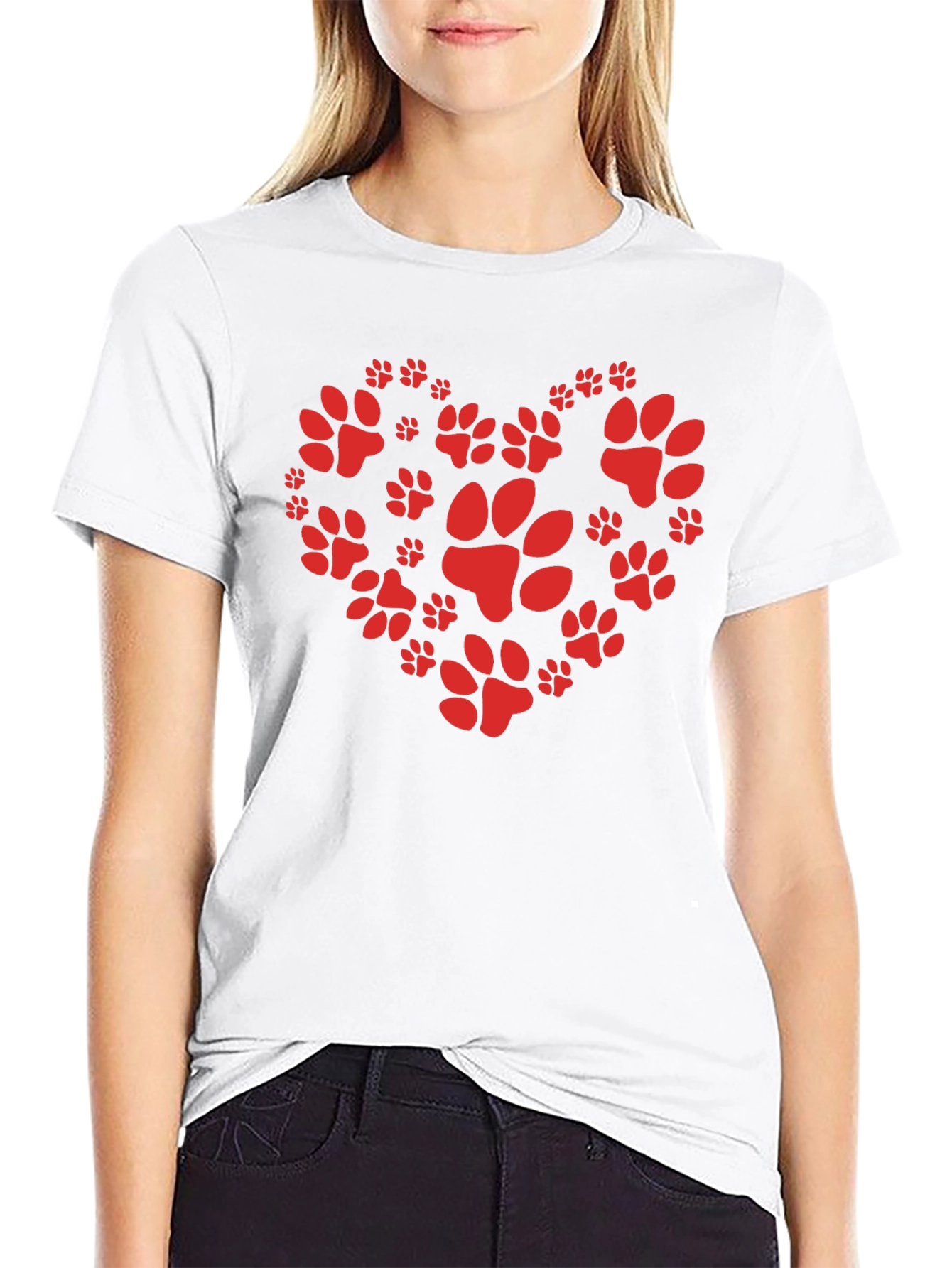 Paw Print Heart T-Shirt - Animal Lover Tee