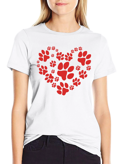 Paw Print Heart T-Shirt - Animal Lover Tee
