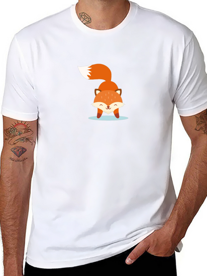 Cute Fox Graphic Black T-Shirt