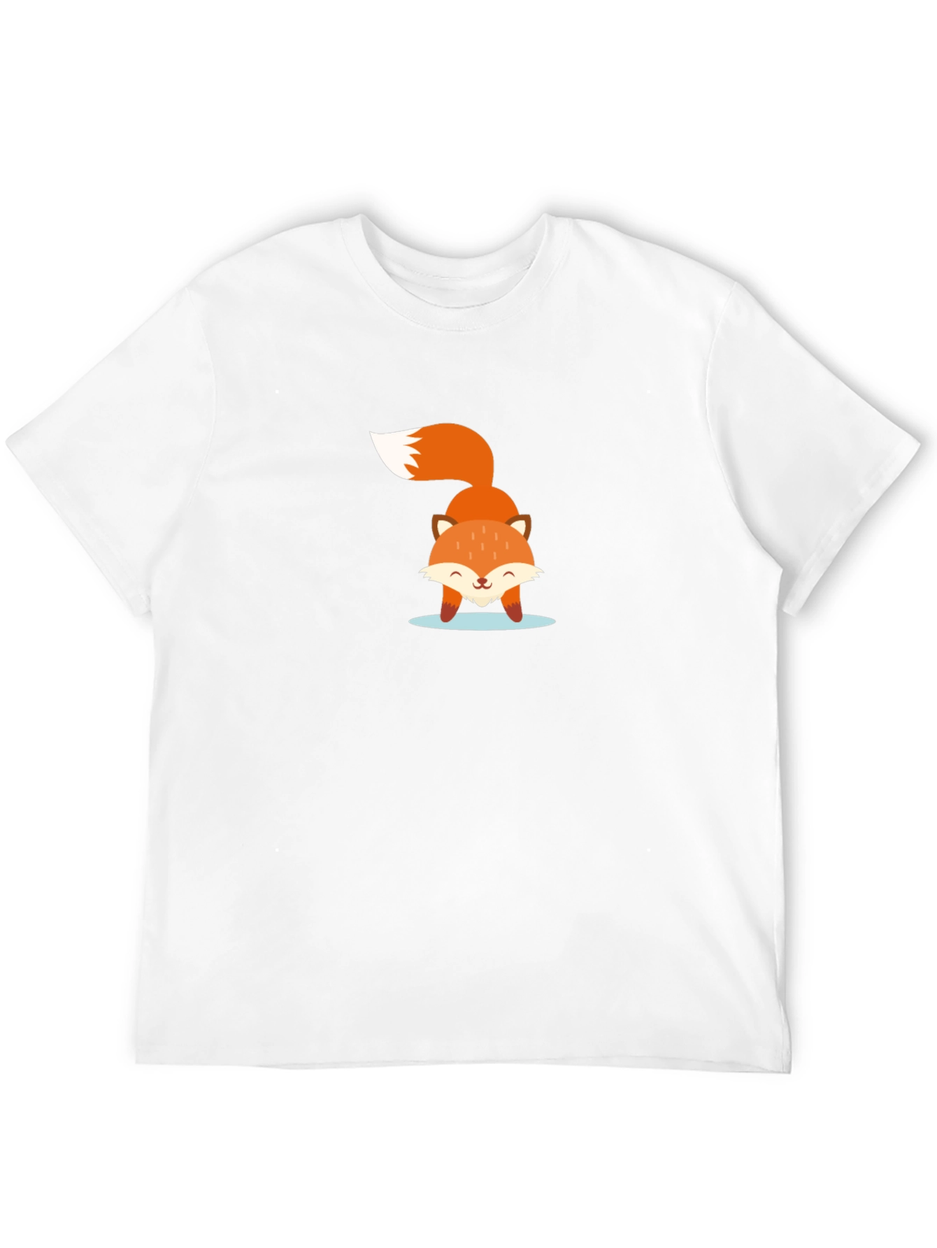 Cute Fox Graphic Black T-Shirt