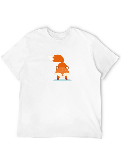 Cute Fox Graphic Black T-Shirt