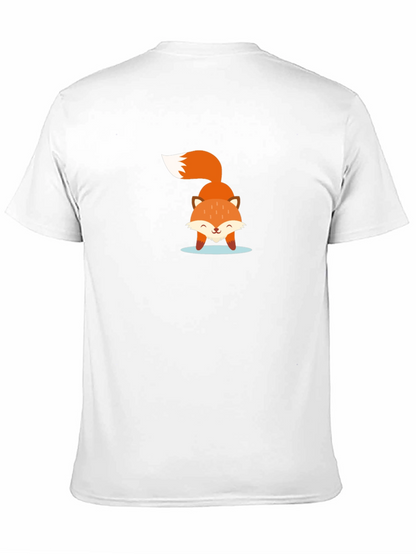 Cute Fox Graphic Black T-Shirt