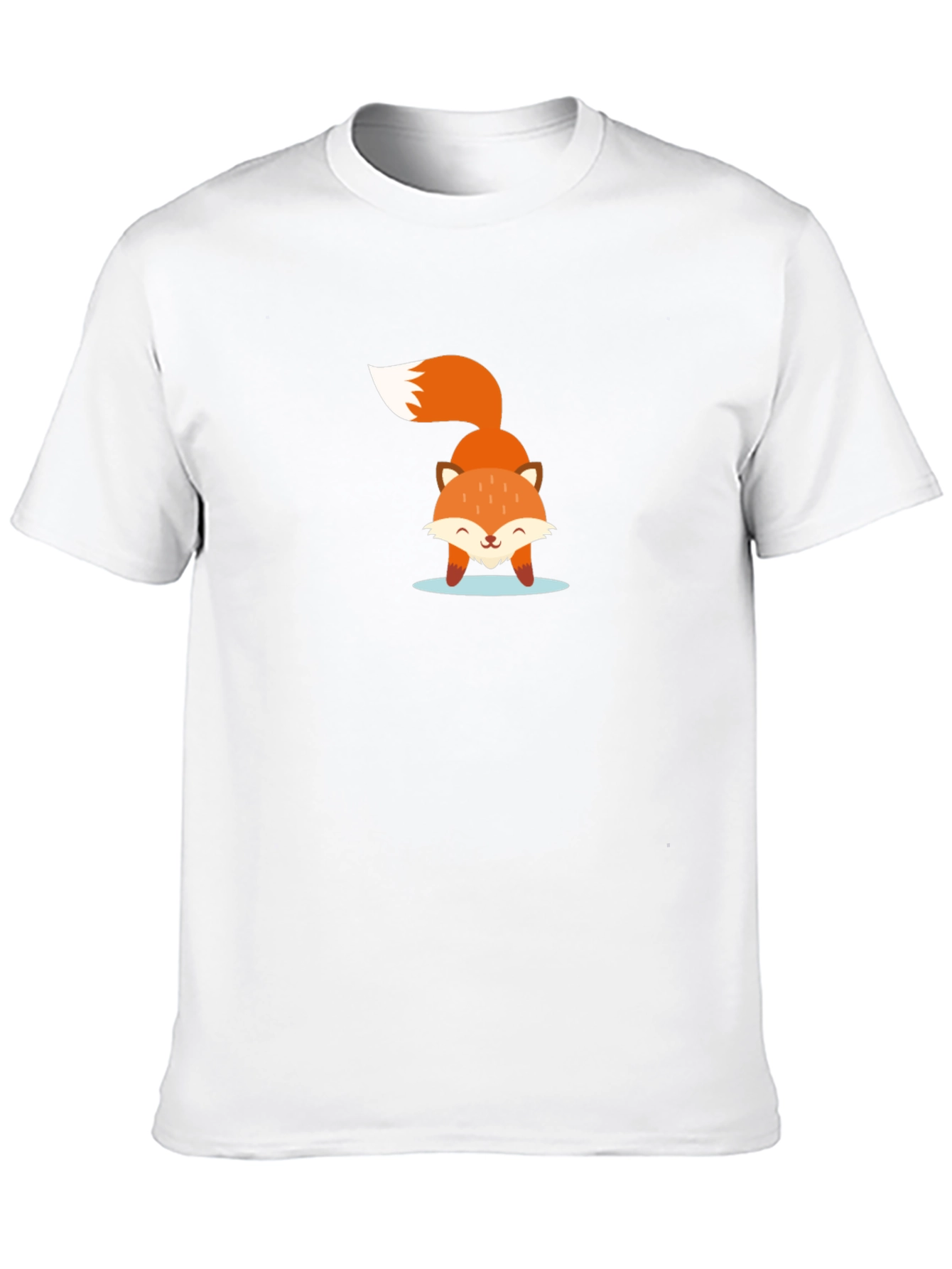 Cute Fox Graphic Black T-Shirt