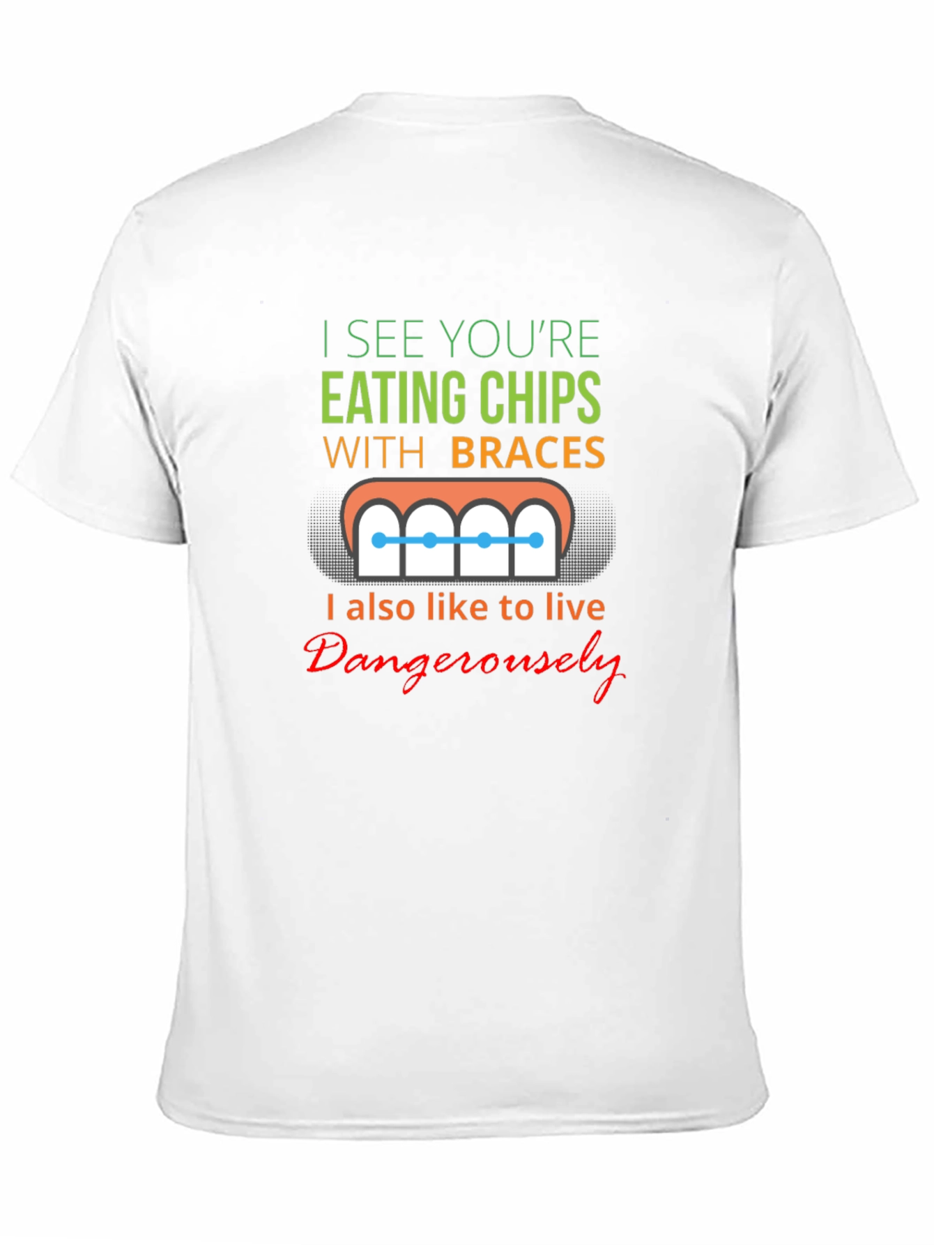 Funny Eating Chips With Braces T-Shirt