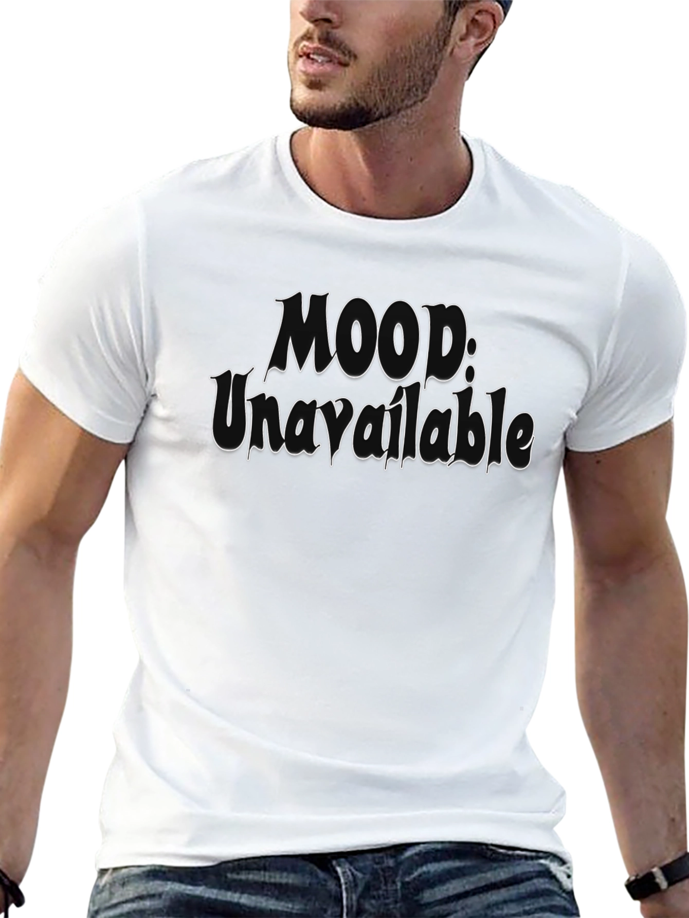 Mood: Unavailable Graphic Tee - Black Cotton T-Shirt