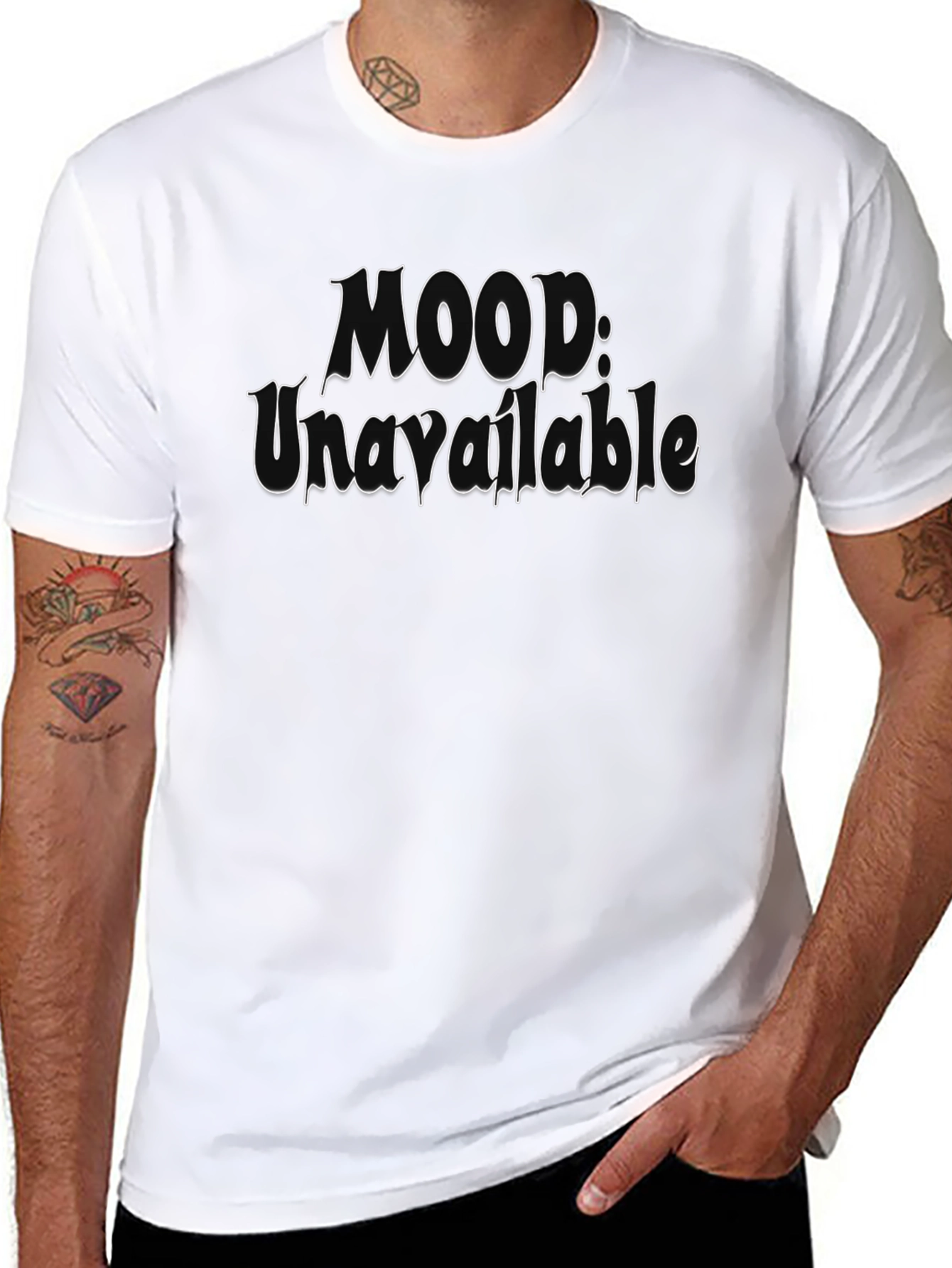 Mood: Unavailable Graphic Tee - Black Cotton T-Shirt