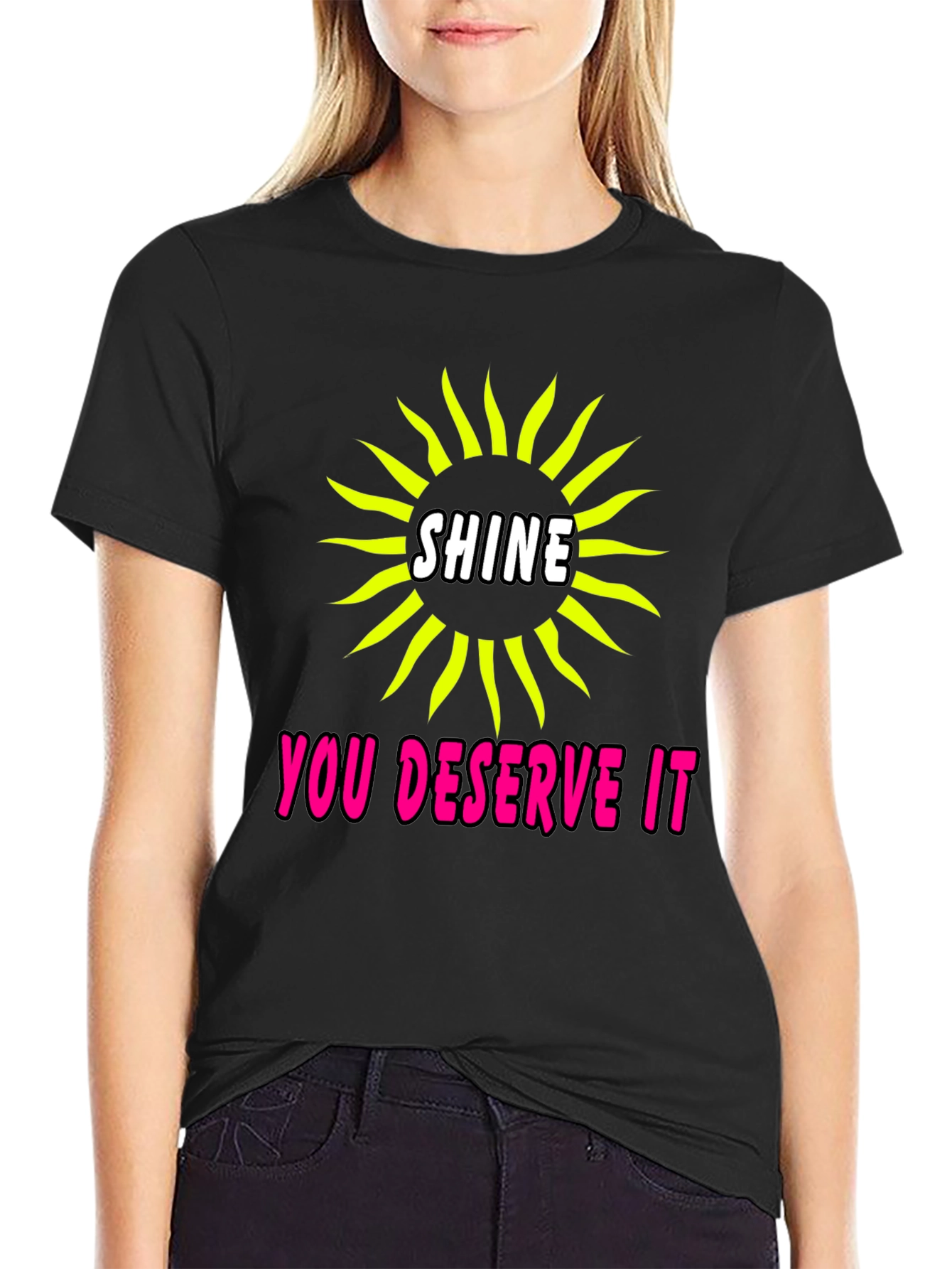 Shine You Deserve It Graphic Tee - Black