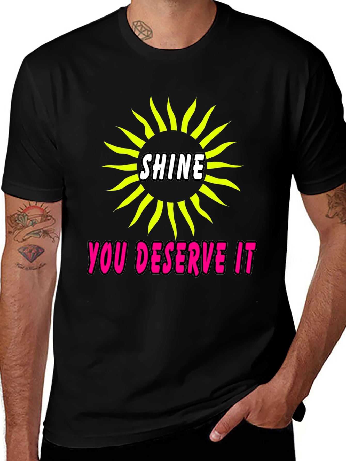 Shine You Deserve It Graphic Tee - Black