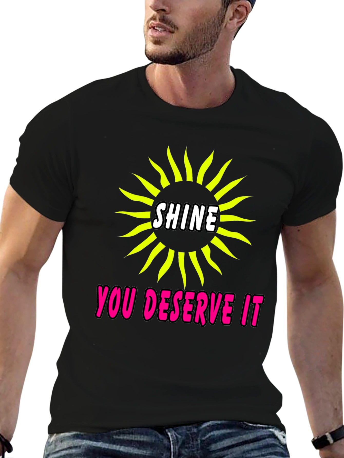 Shine You Deserve It Graphic Tee - Black