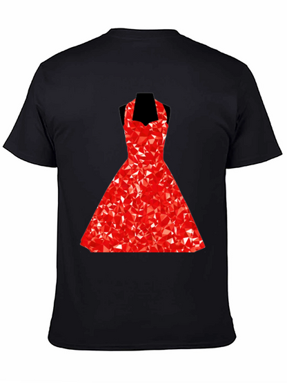 Geometric Red Dress Graphic T-Shirt