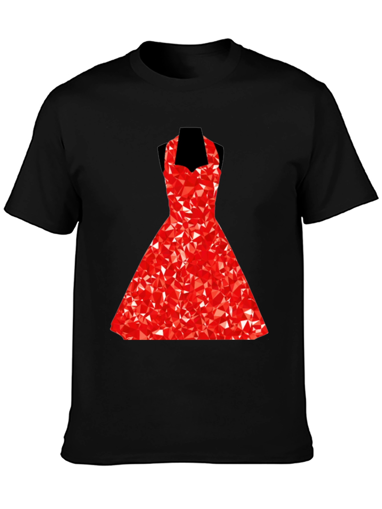 Geometric Red Dress Graphic T-Shirt