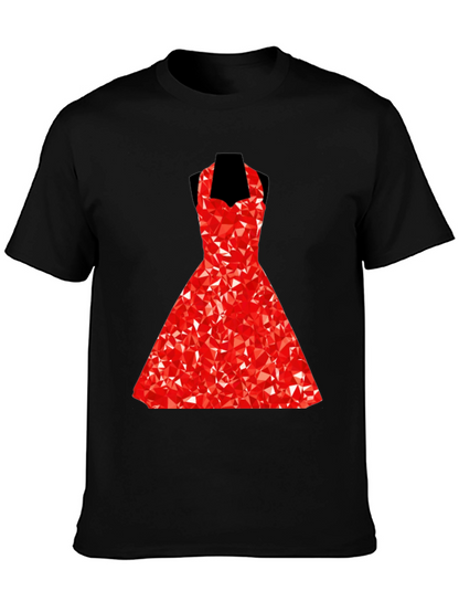Geometric Red Dress Graphic T-Shirt