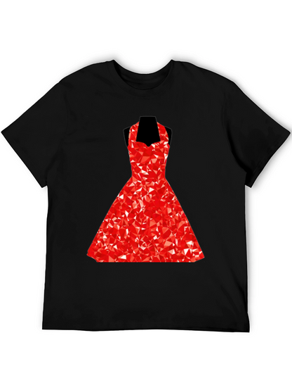 Geometric Red Dress Graphic T-Shirt