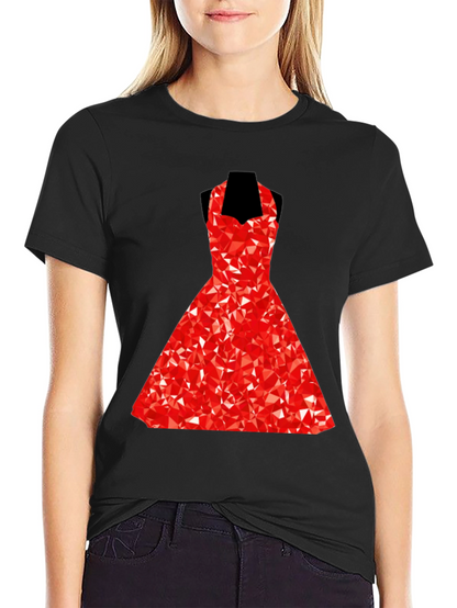 Geometric Red Dress Graphic T-Shirt