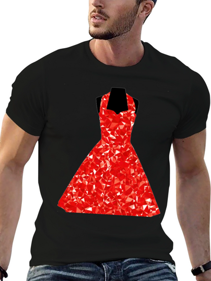 Geometric Red Dress Graphic T-Shirt