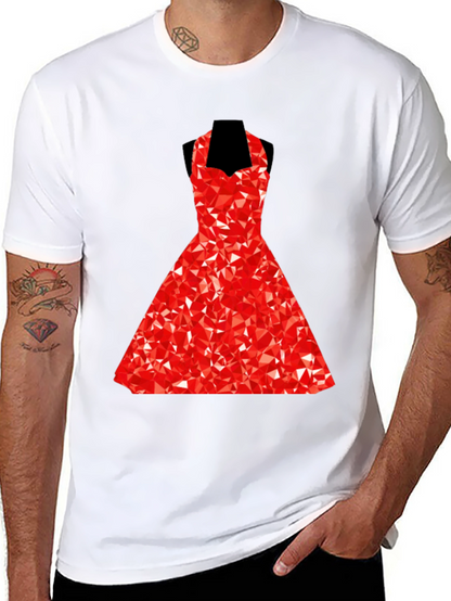 Geometric Red Dress Graphic T-Shirt