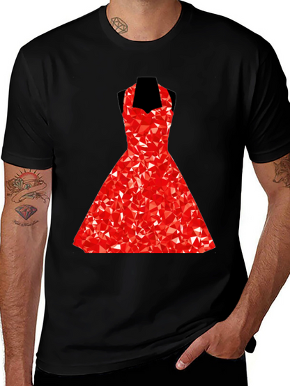 Geometric Red Dress Graphic T-Shirt
