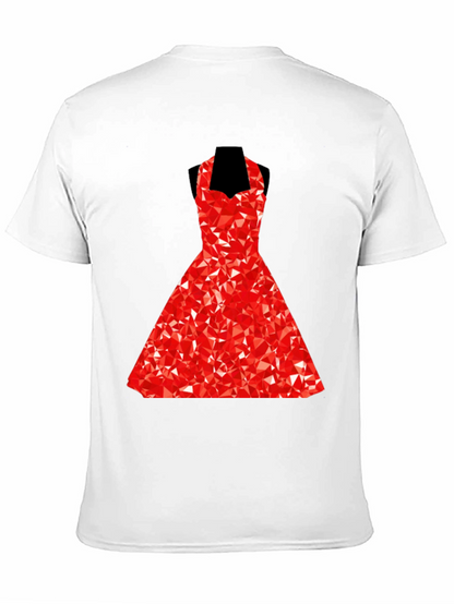 Geometric Red Dress Graphic T-Shirt