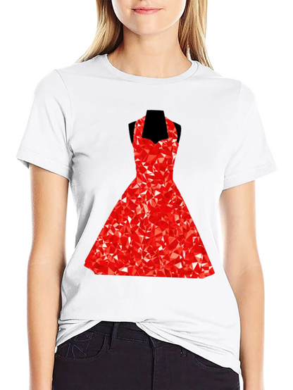 Geometric Red Dress Graphic T-Shirt
