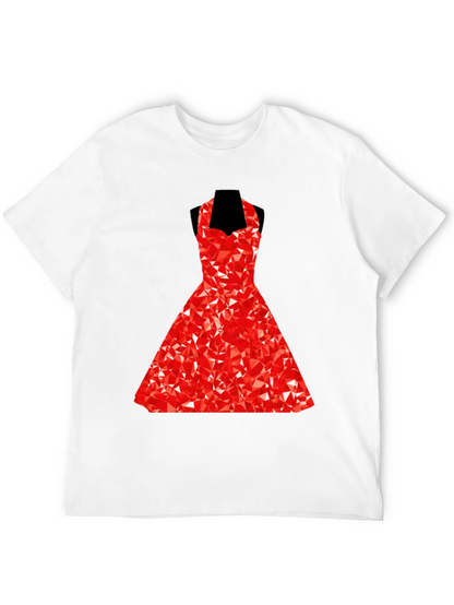 Geometric Red Dress Graphic T-Shirt