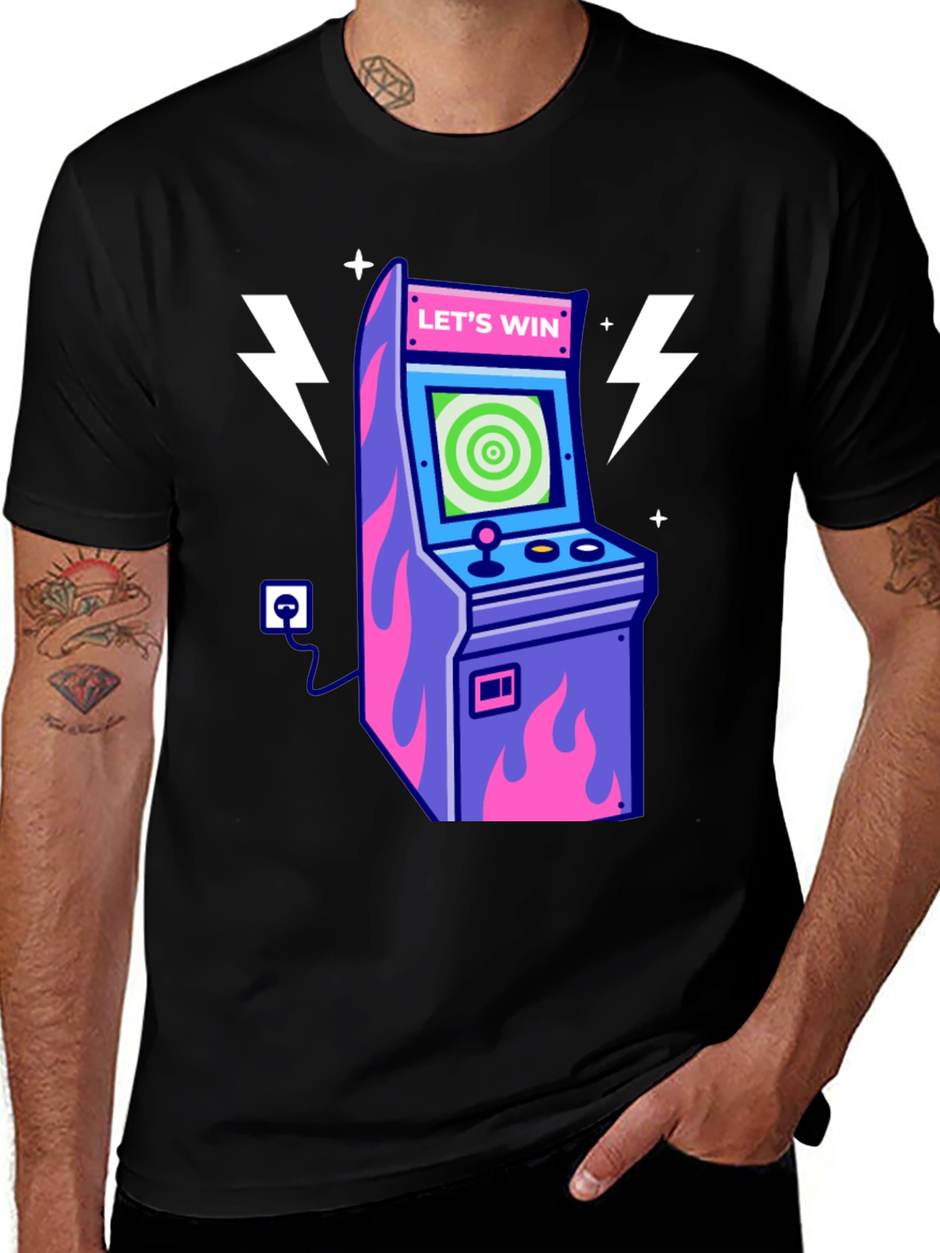 Retro Arcade Game T-Shirt - Lets Win!
