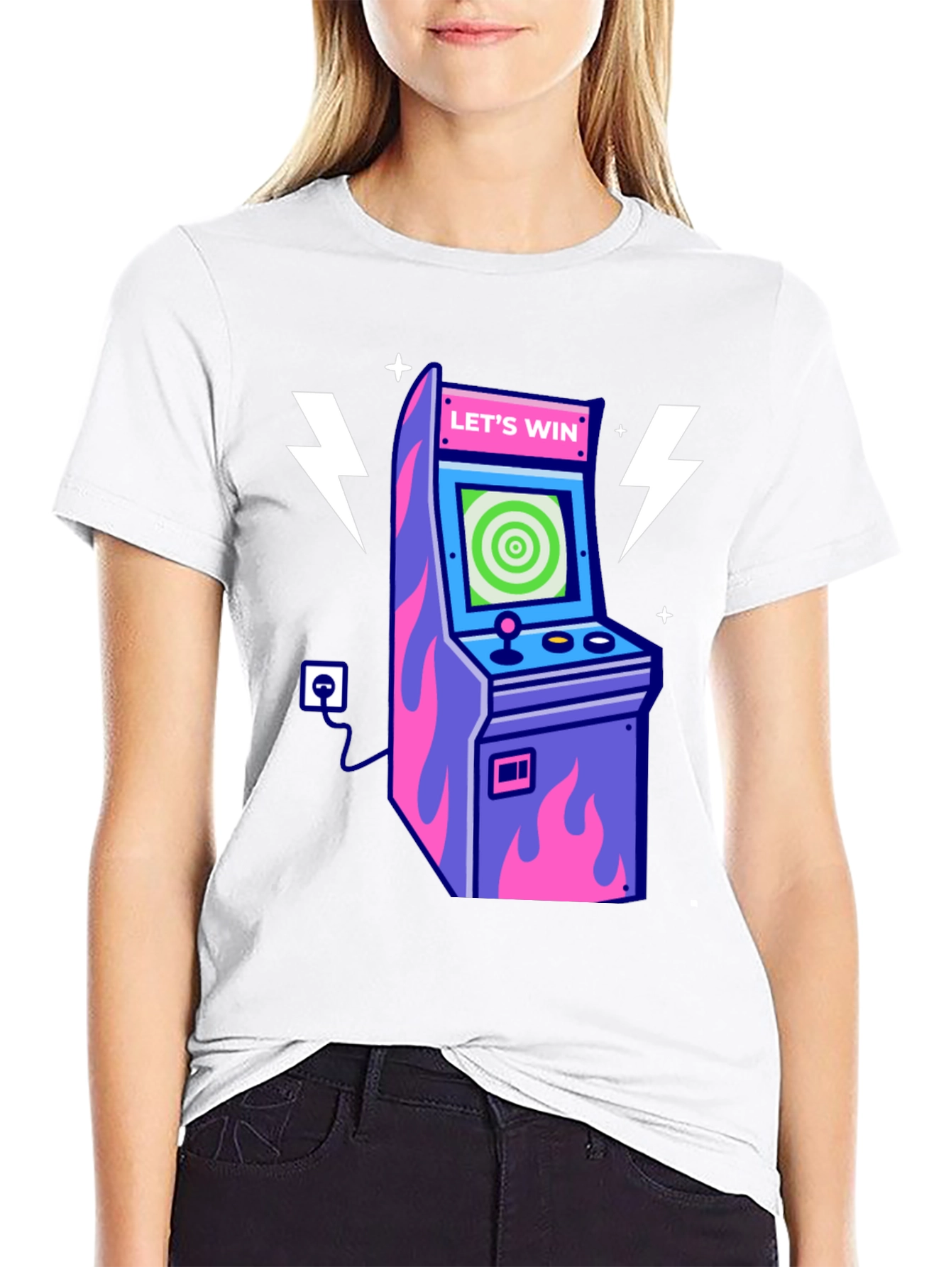 Retro Arcade Game T-Shirt - Lets Win!