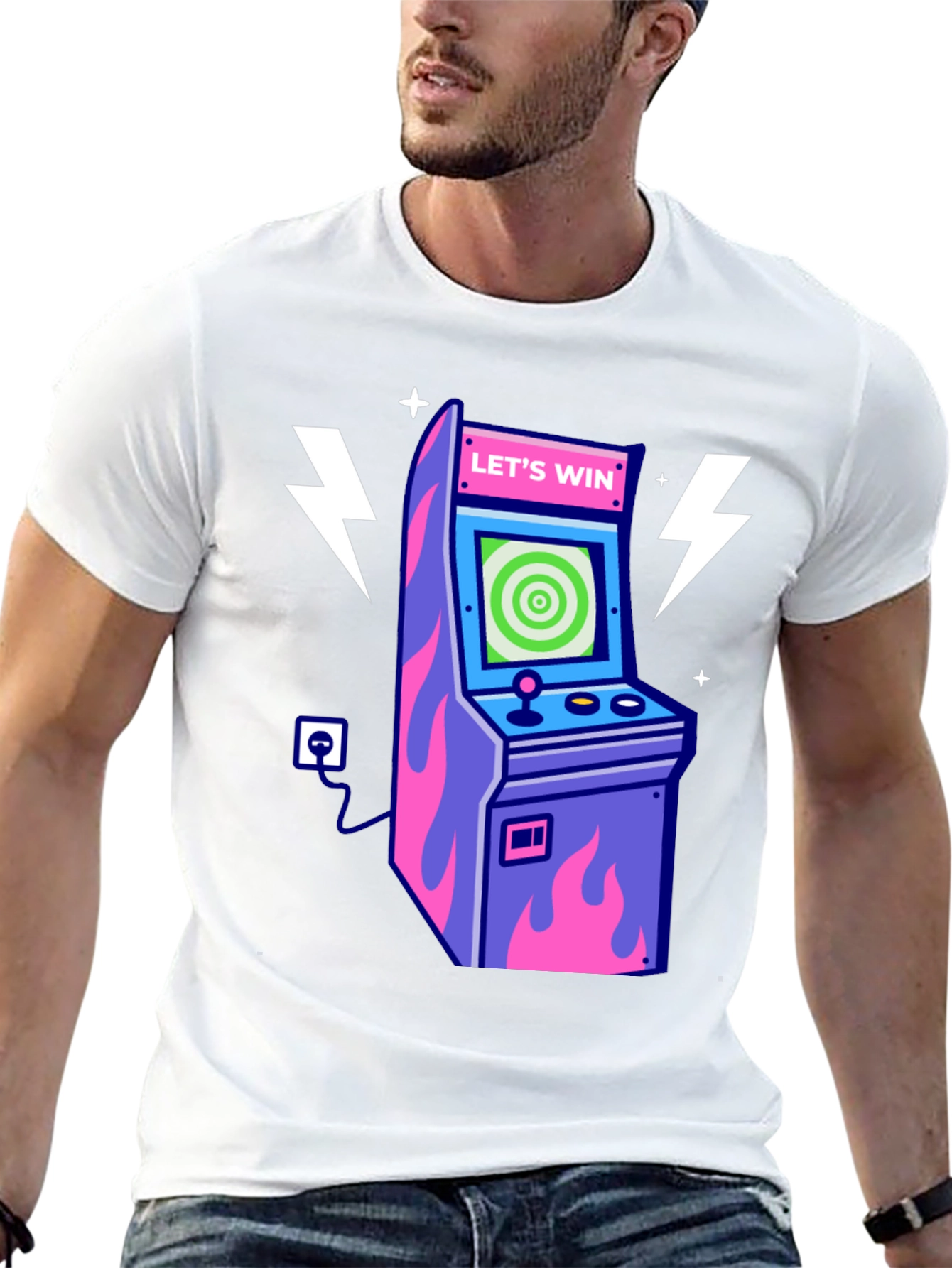 Retro Arcade Game T-Shirt - Lets Win!