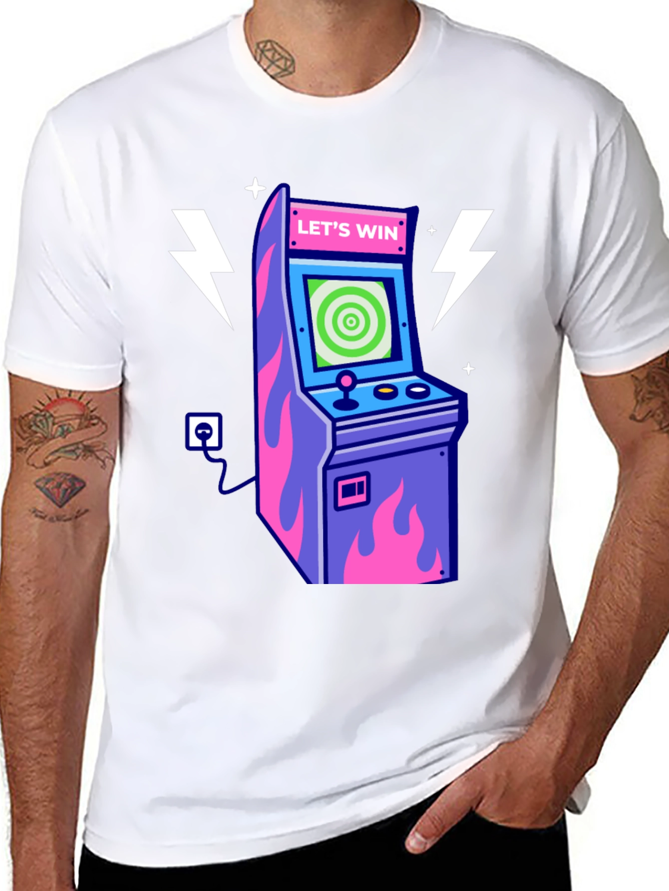 Retro Arcade Game T-Shirt - Lets Win!