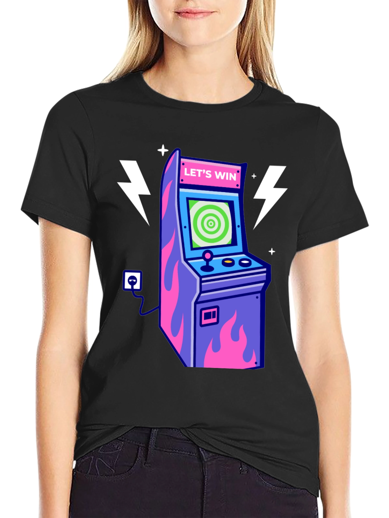 Retro Arcade Game T-Shirt - Lets Win!