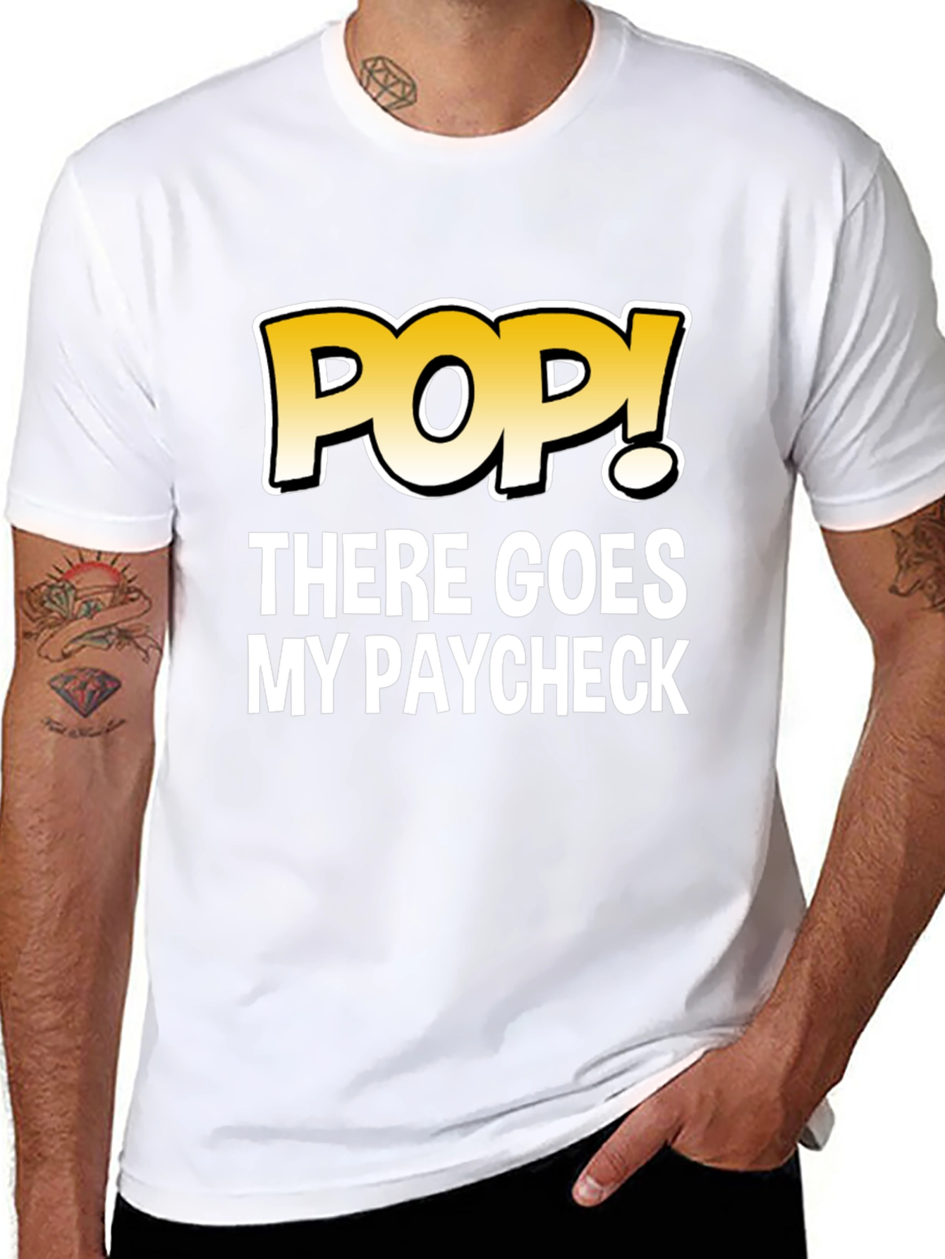 POP! There Goes My Paycheck Black Graphic T-Shirt