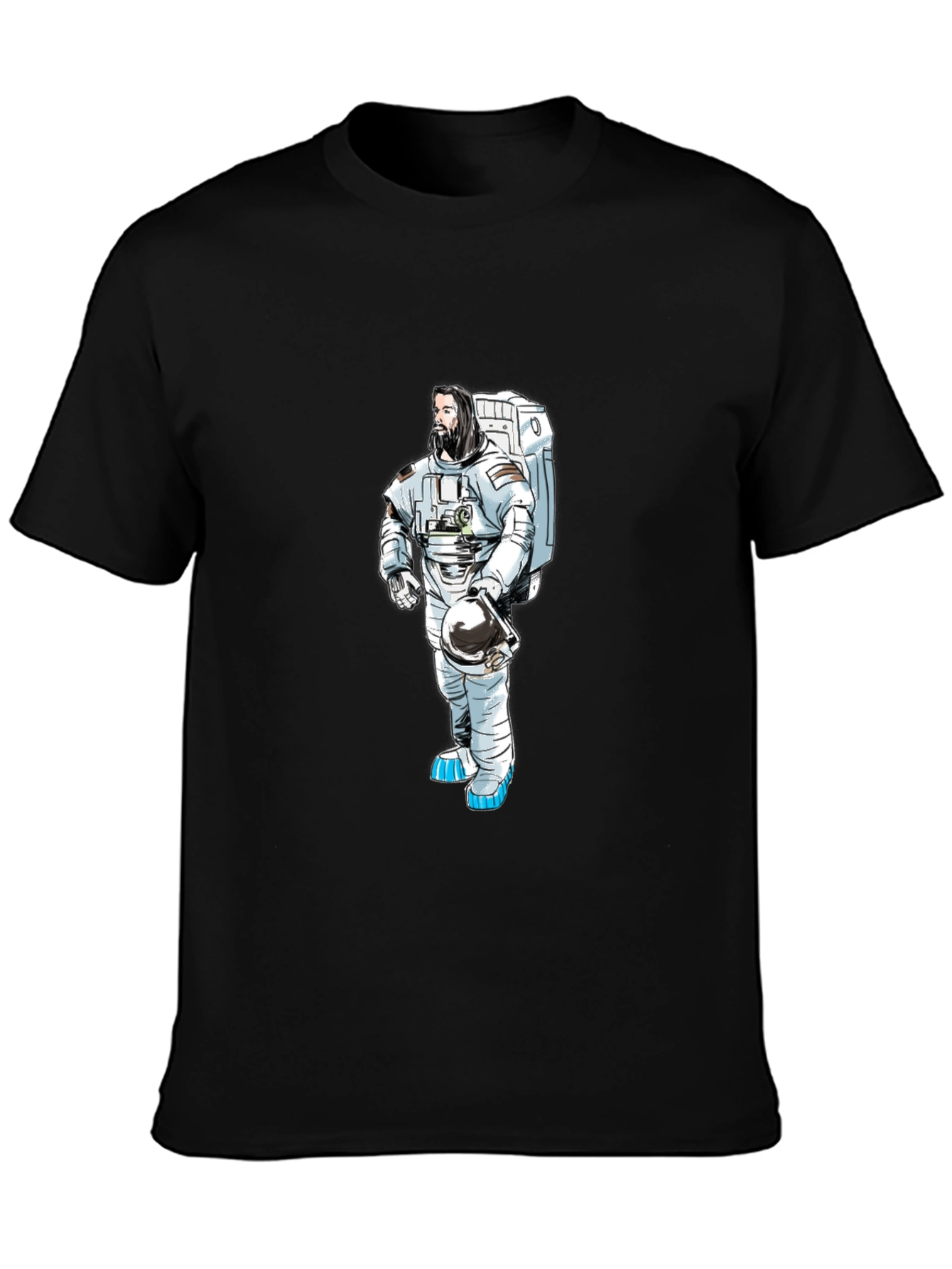 Astronaut Graphic T-Shirt - Black Cotton Tee