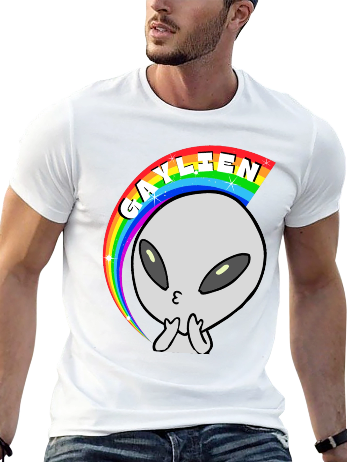 Gaylien Rainbow T-Shirt - Black