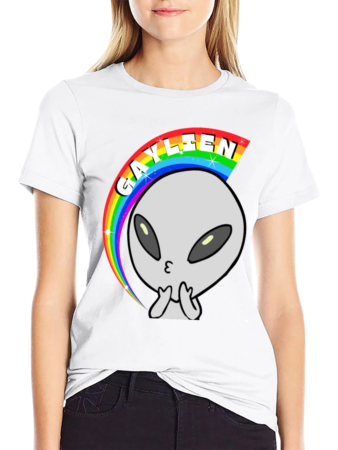Gaylien Rainbow T-Shirt - Black